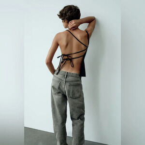 ZARA TIED ASYMMETRICAL TOP